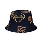 Reversible bucket hat streetwear featuring stylish graphic patterns on premium fabric.