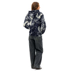 Smokey Unisex Cotton Hoodie - Comfort Meets Style, fashionable hoodie with stylish smoky design, back view.