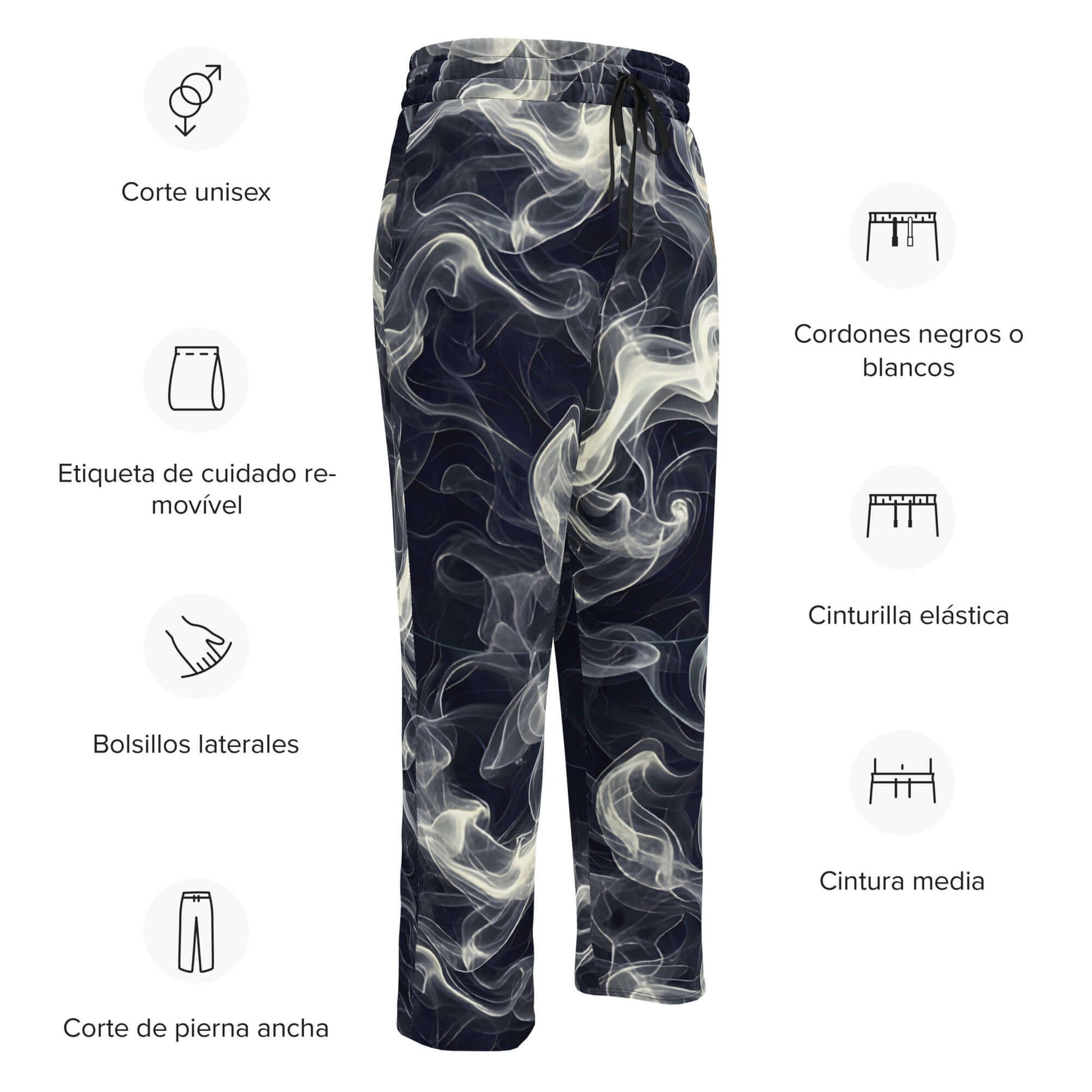 Smokey Wide-leg Joggers for Effortless Streetwear Style featuring unisex cut and elastic waistband.