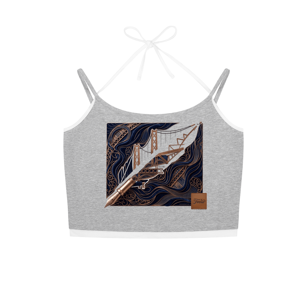 Goldpen Contrast Binding Halter Tank Top