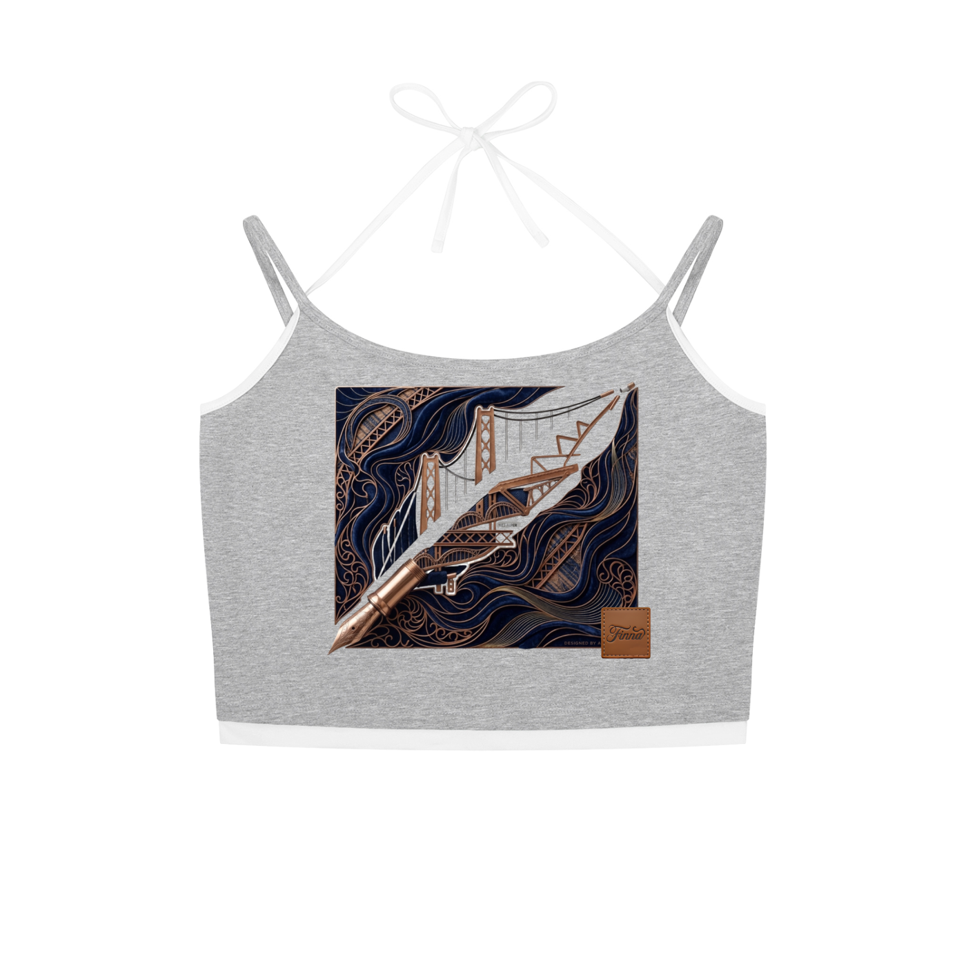 Goldpen: Contrast Binding Halter Tank Top