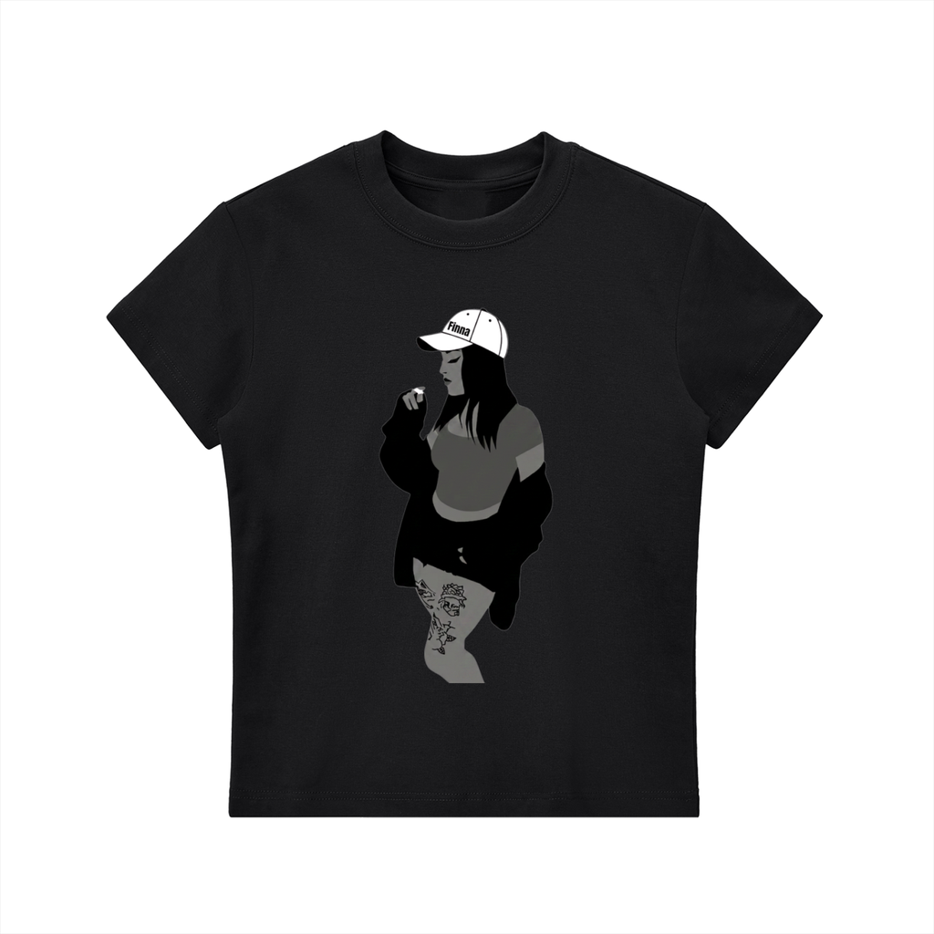 Homegirl: Essential Bodycon Crewneck T-Shirt - Finna Street Wear bay area streetwear