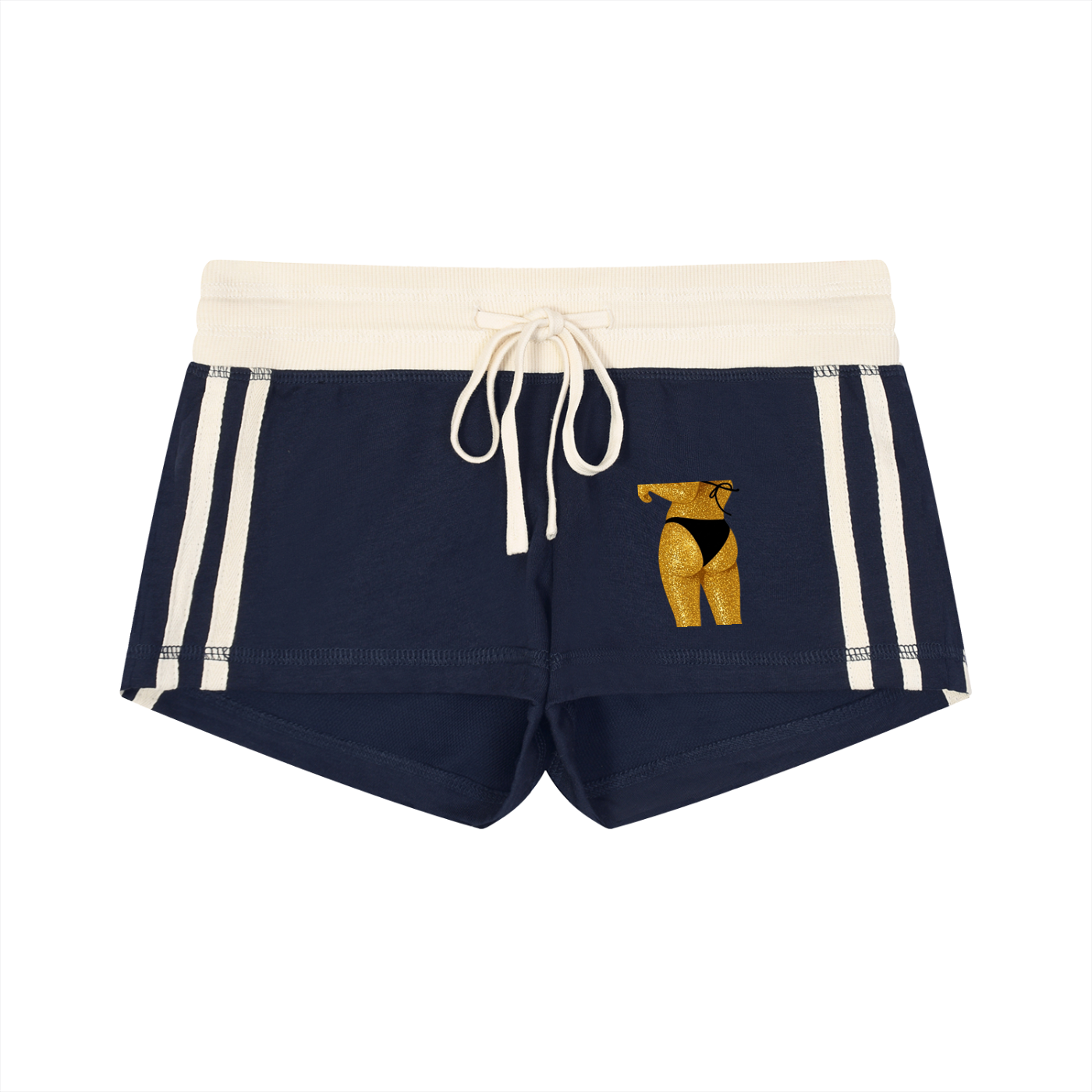 Golden Hind: Women's Contrast Stripe Track Shorts - Finna Street Wear bay area streetwear