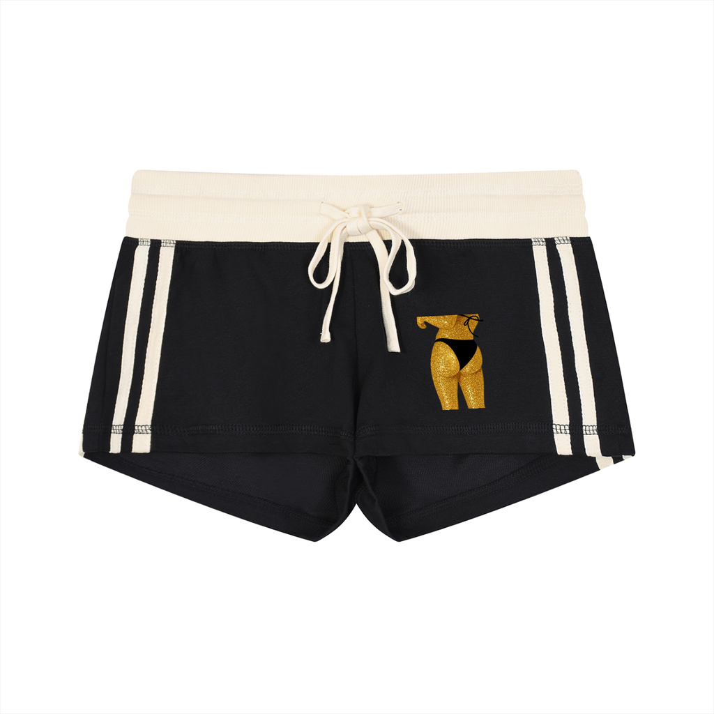 Golden Hind: Women's Contrast Stripe Track Shorts - Finna Street Wear bay area streetwear