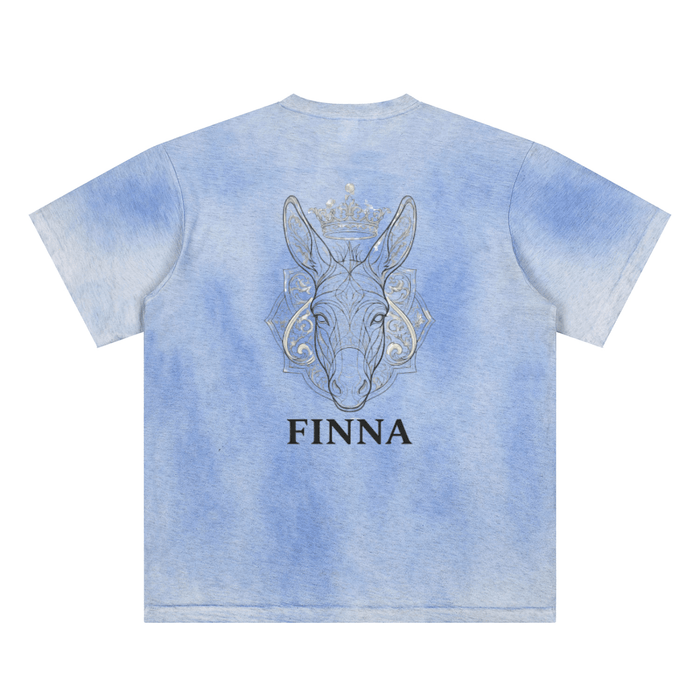 Donkey Sun Fade Hand-Painted T-Shirt - Sky Blue