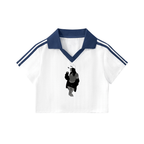 Homegirl: Contrast Collar Striped Cropped Jersey - Finna Street Wear bay area streetwear