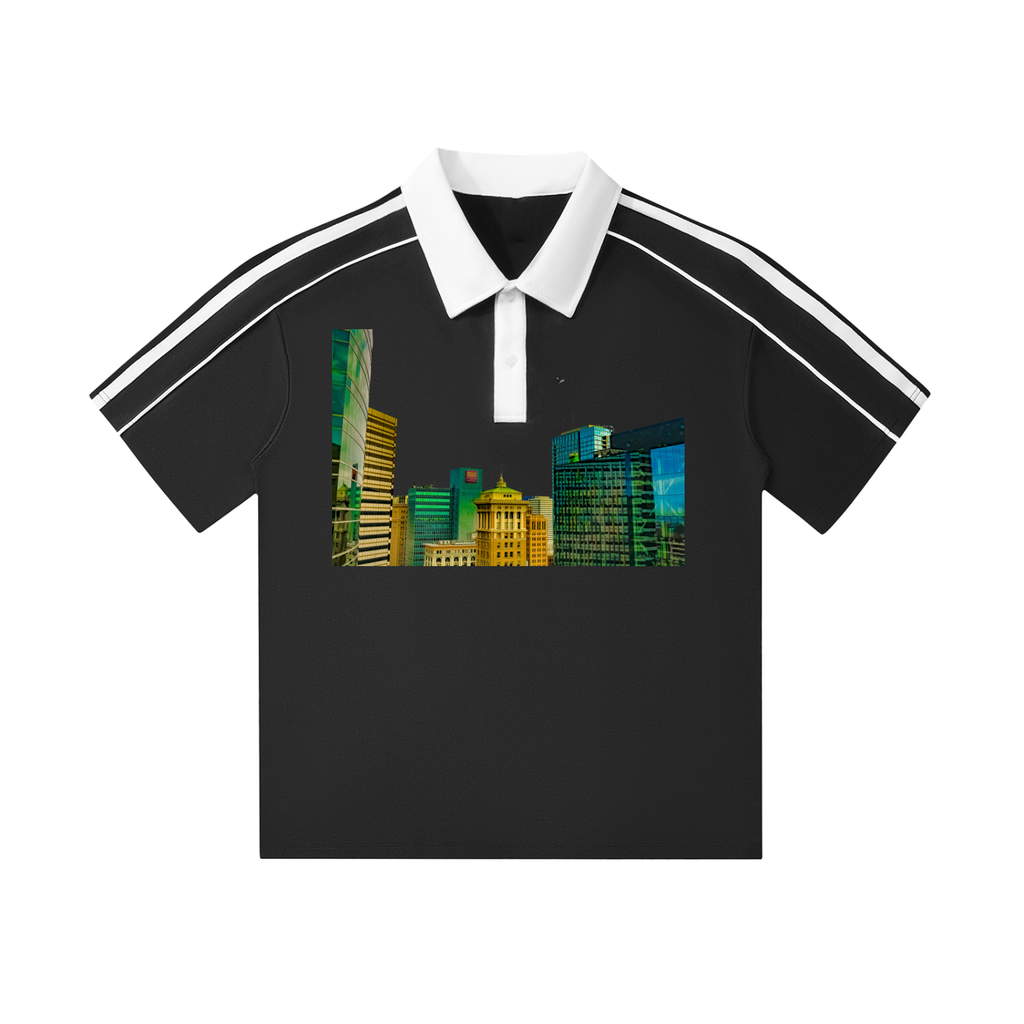 Oakline: Contrast Collar Short-Sleeve Polo Shirt - Finna Street Wear bay area streetwear
