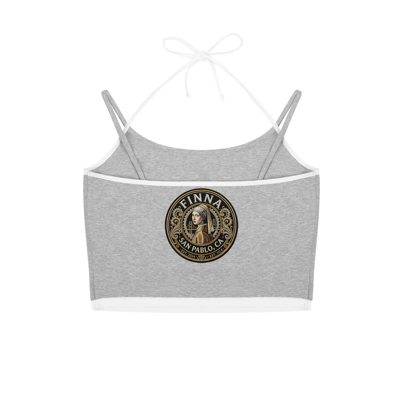 Goldpen: Contrast Binding Halter Tank Top