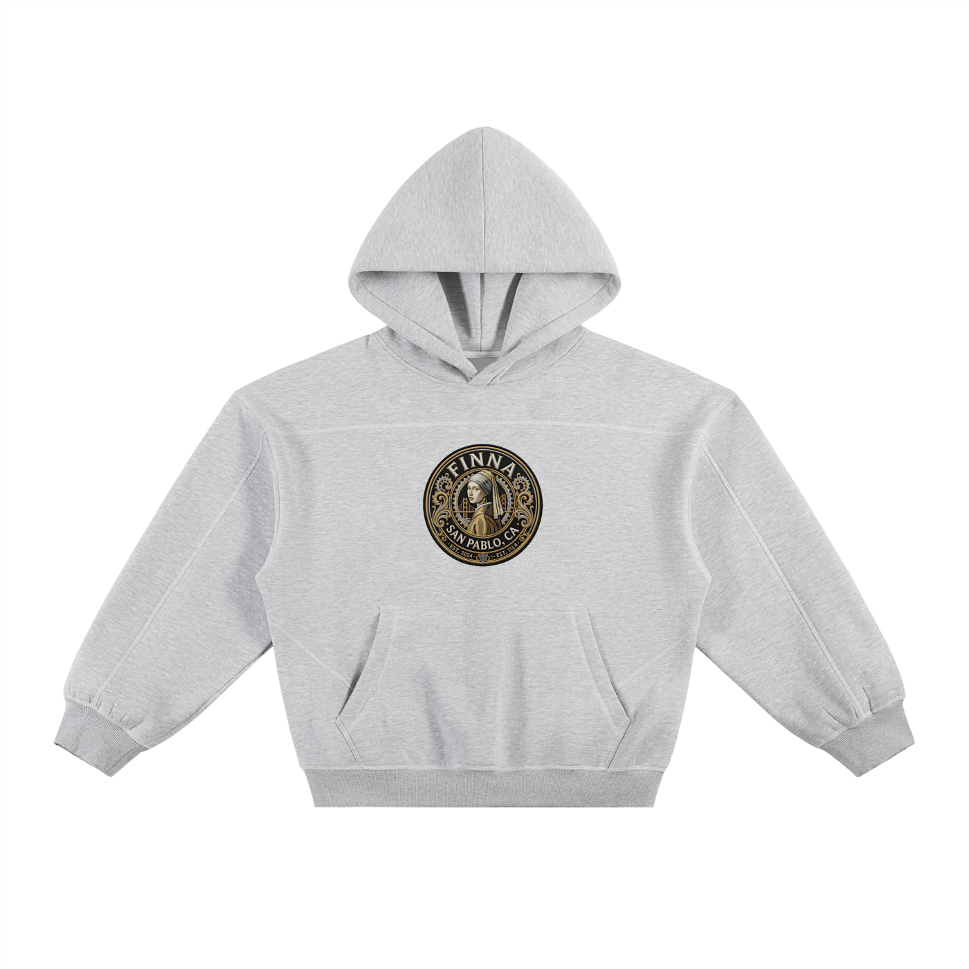 Goldpen Contrast-Stitched Boxy Fleece Hoodie