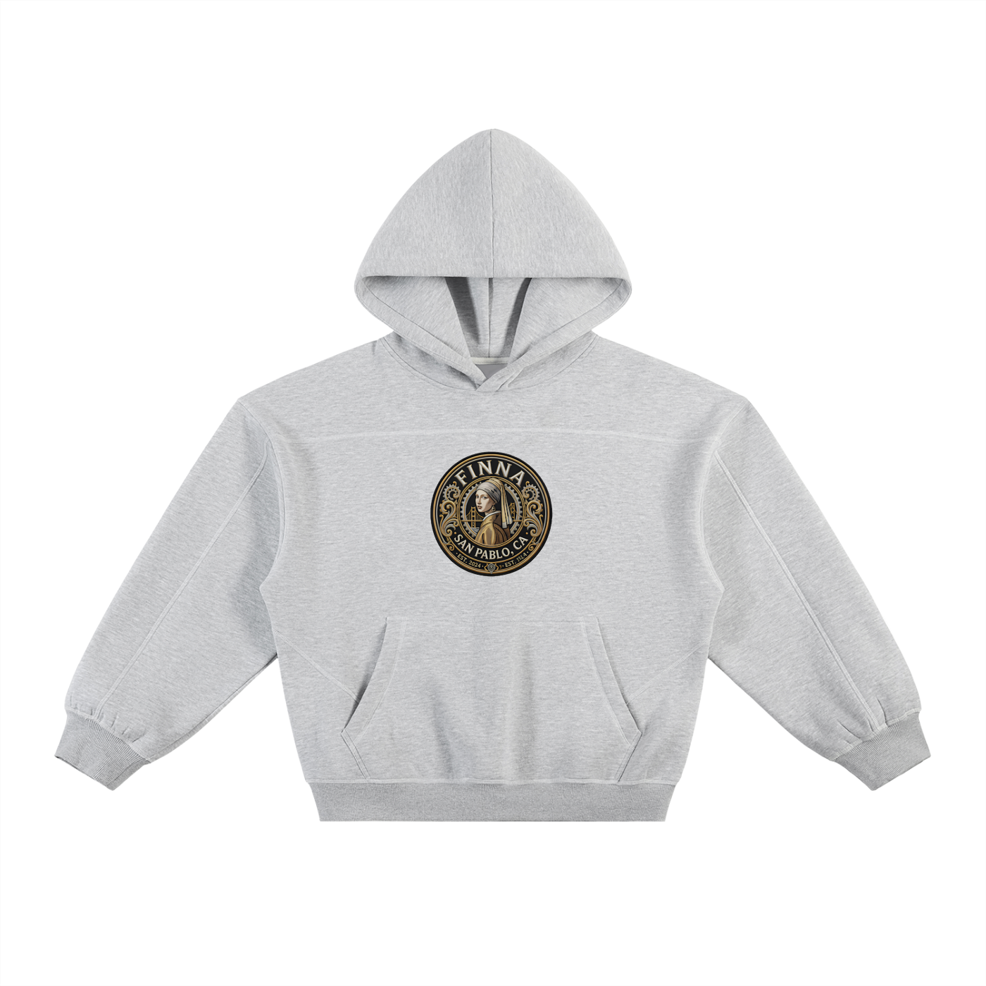 Goldpen: Contrast-Stitched Boxy Fleece Hoodie
