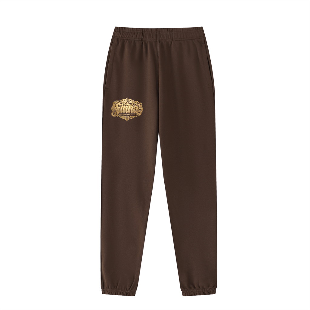 GoldFiore Essential Jogged Sweatpants in brown with logo design