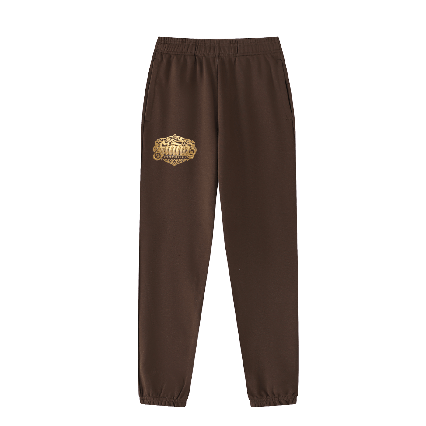 GoldFiore Essential Jogged Sweatpants in brown with logo design