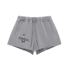 Snow Washed Raw Edge Drawstring Shorts - Finna Street Wear bay area streetwear