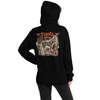 Lynxdonk Unisex Hoodie Cozy and Stylish Essential showcased on a model from behind, featuring a vibrant design.