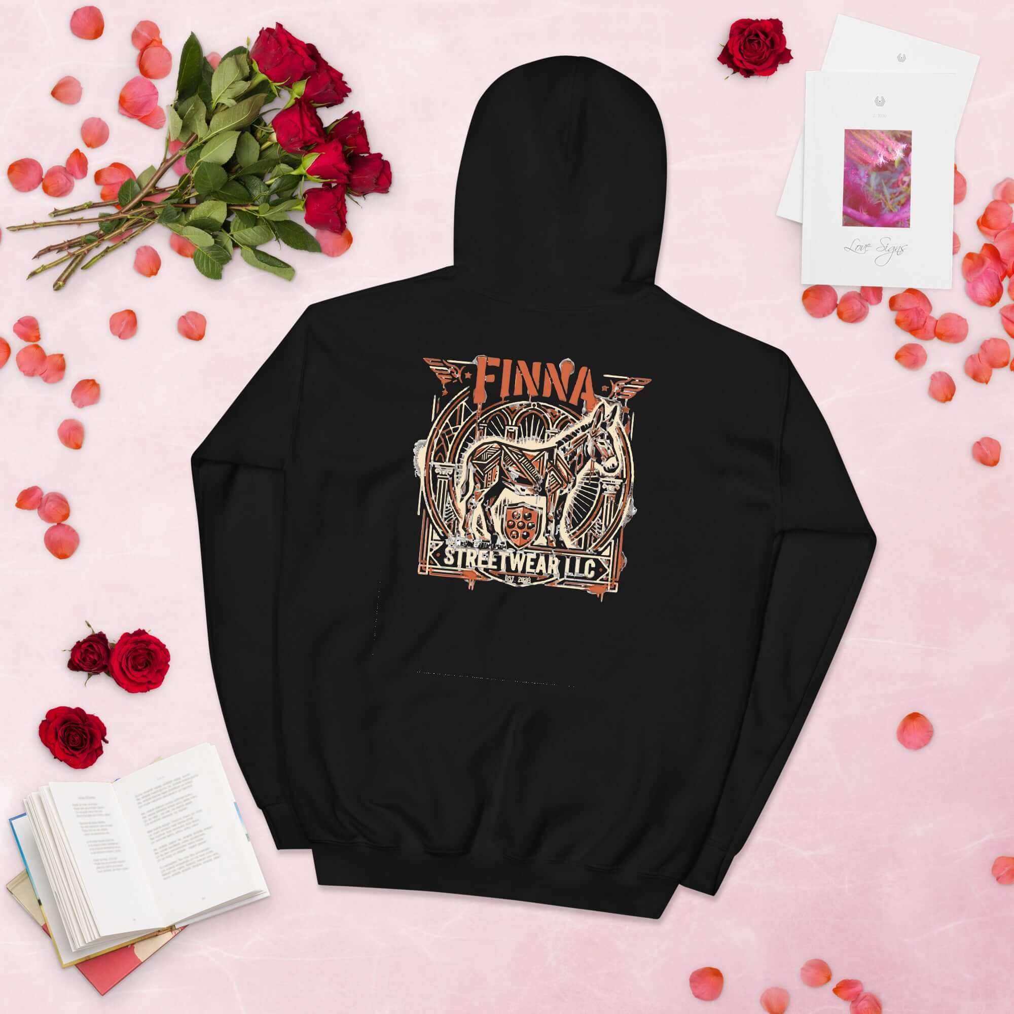 Lynxdonk Unisex Hoodie Cozy and Stylish Essential featuring a unique design on the back in black color.