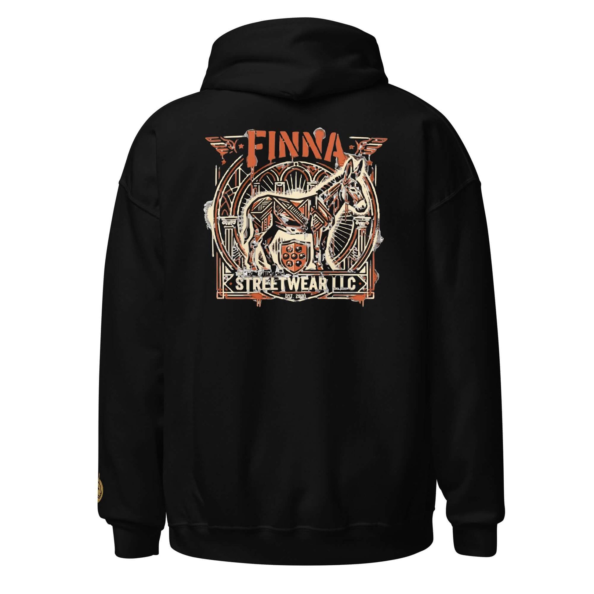 Lynxdonk Unisex Hoodie Cozy and Stylish Essential featuring a stylish horse graphic design on the back