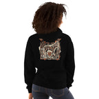 Lynxdonk Unisex Hoodie Cozy and Stylish Essential worn by a model showcasing its stylish design and warm comfort.