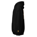 Lynxdonk Unisex Hoodie Cozy and Stylish Essential displayed in black with side view showcasing design and soft fabric.