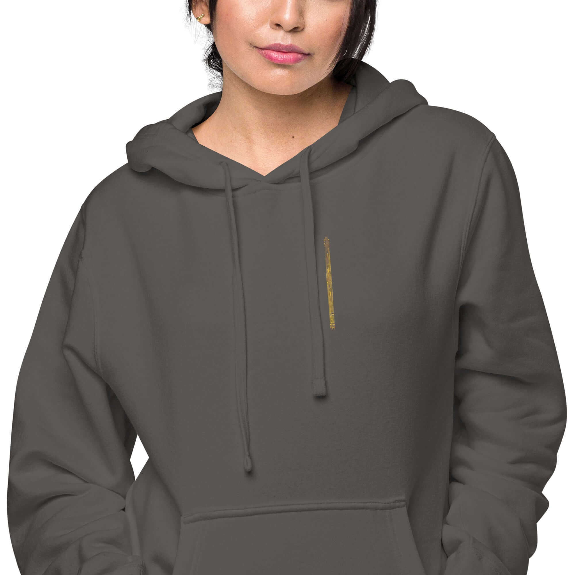 LynxDonkey Unisex pigment-dyed hoodie in a vintage style worn by a model, showcasing its unique shade.